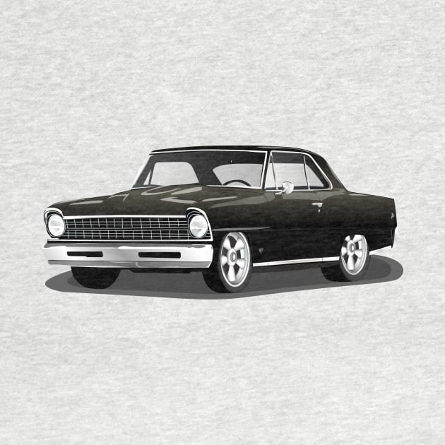 1967 Black Chevrolet Nova Print by RPM-ART